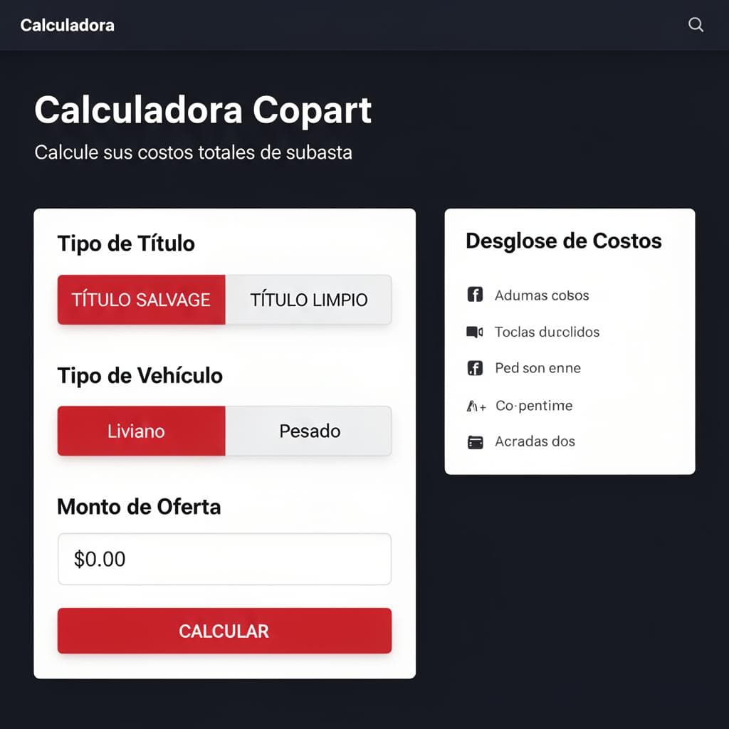 Calculadora de costos de subasta